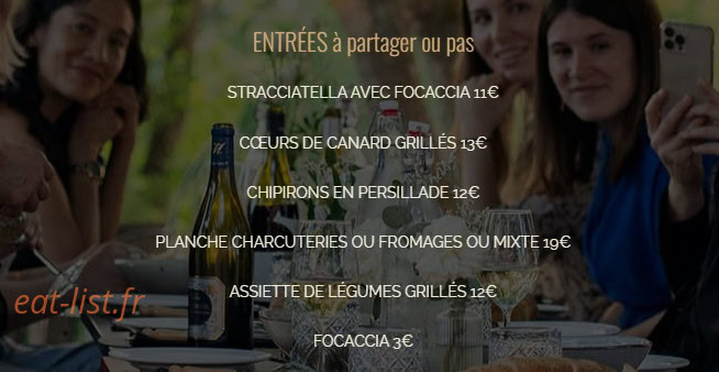 Restaurant d'En Fargou — carte page 1