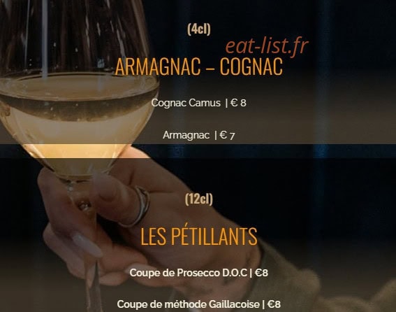 Restaurant d'En Fargou — carte page 23