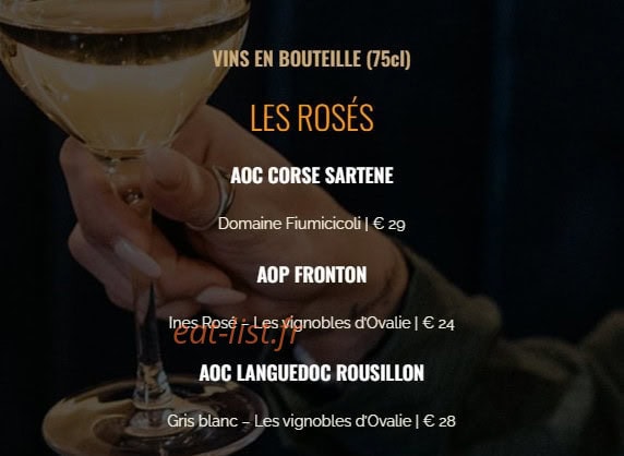Restaurant d'En Fargou — carte page 17
