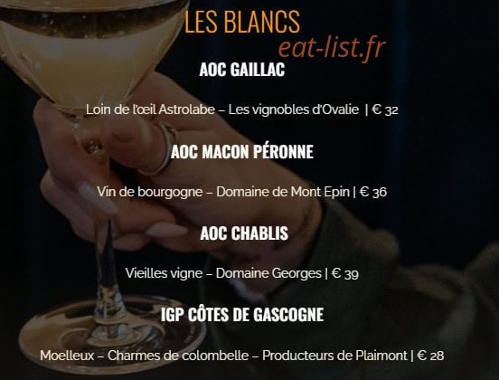 Restaurant d'En Fargou — carte page 18