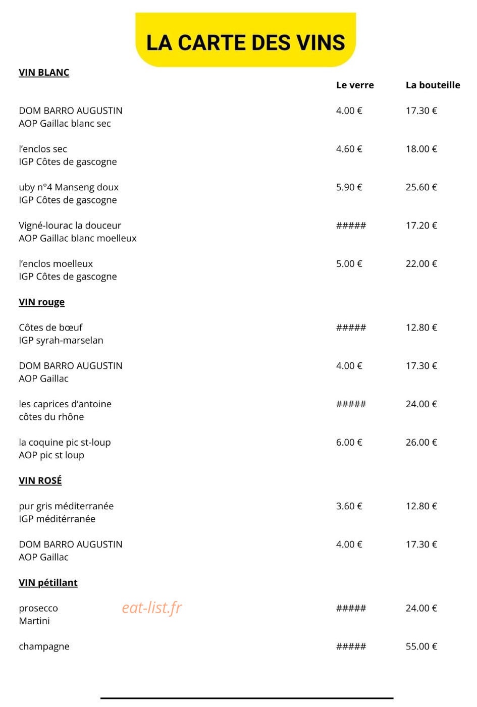 Le Beau Bar — carte page 4