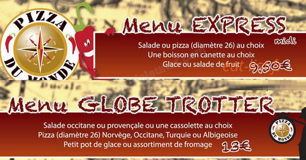 Pizza du monde — carte page 1