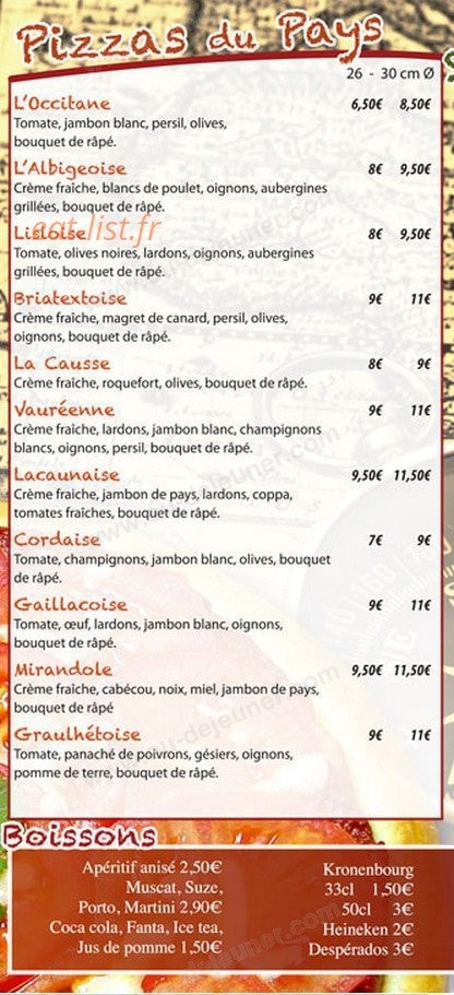 Pizza du monde — carte page 4