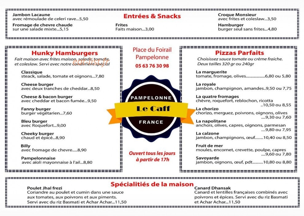 Le Caff — carte page 1