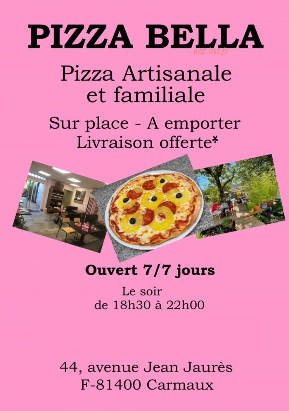 Pizza Bella — carte page 1