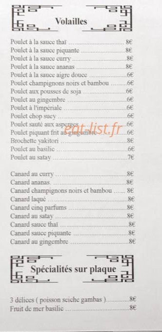 Restaurant Nuit d'Orient — carte page 5
