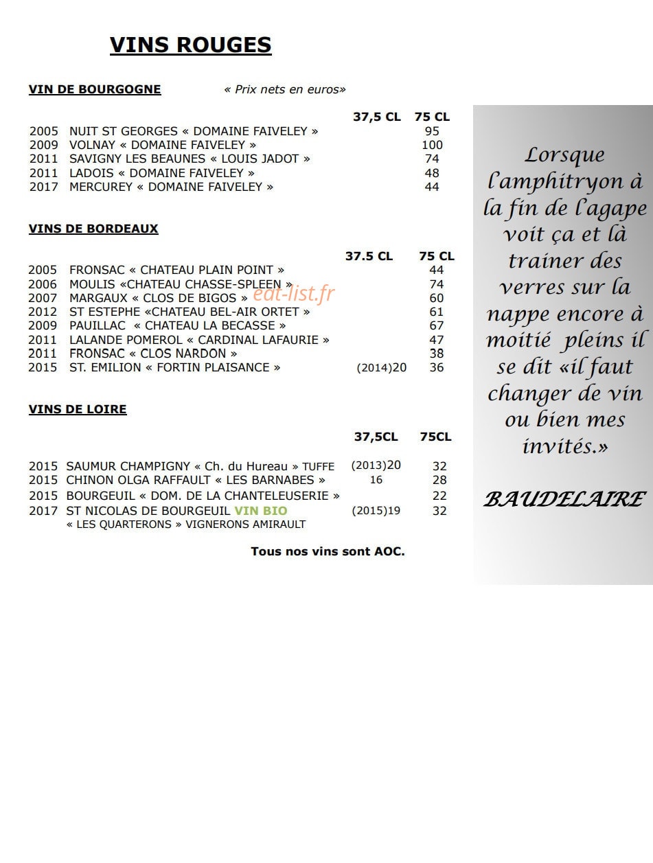 Restaurant du Pont — carte page 7