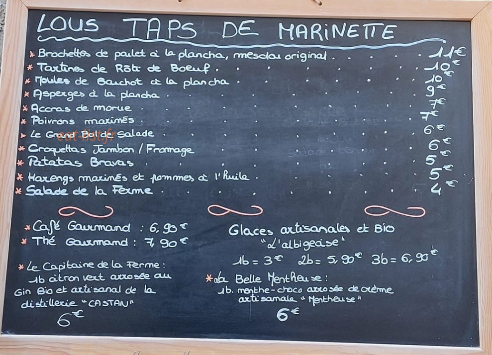 La Ferme dans l'Assiette — carte page 1