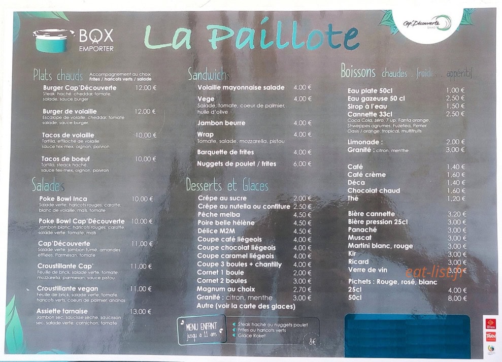 La Paillote — carte page 1