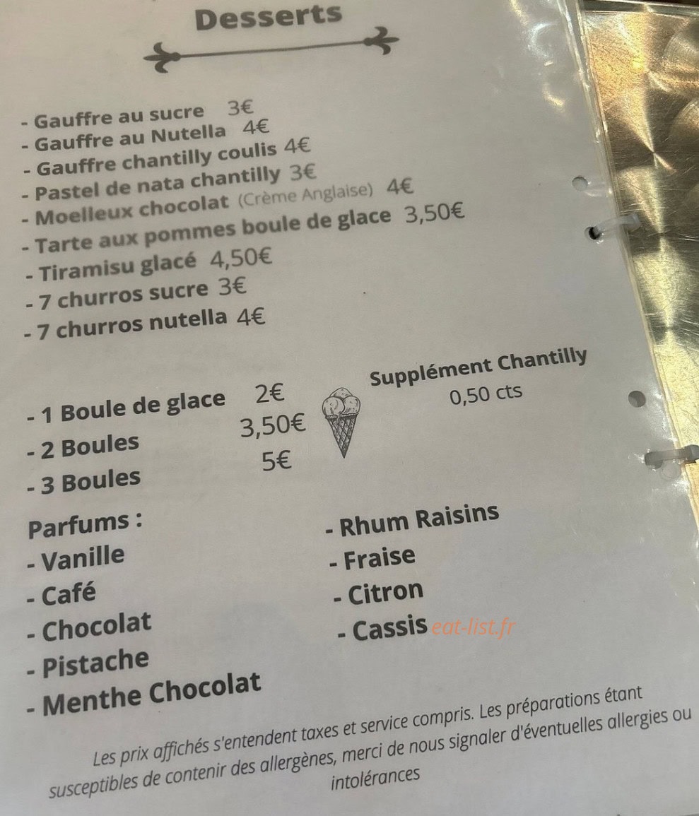 Bar Le Girou — carte page 2