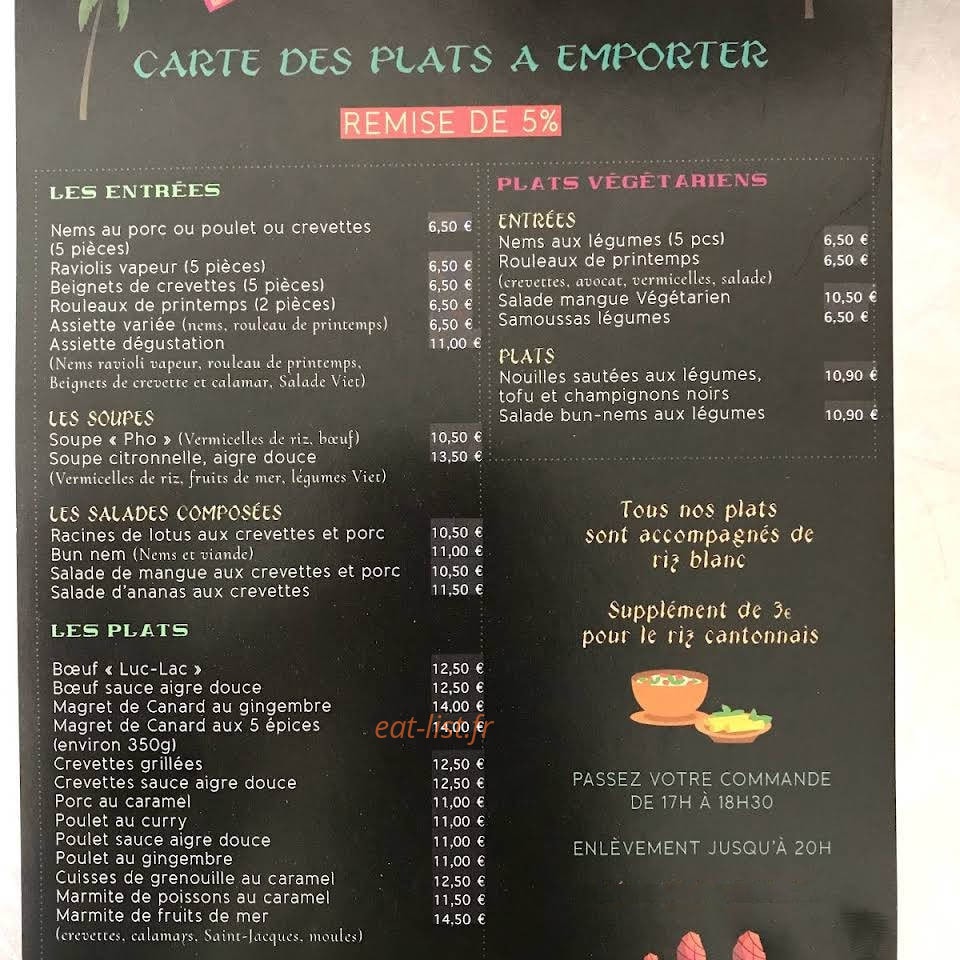 Le Petit Saigon — carte page 1