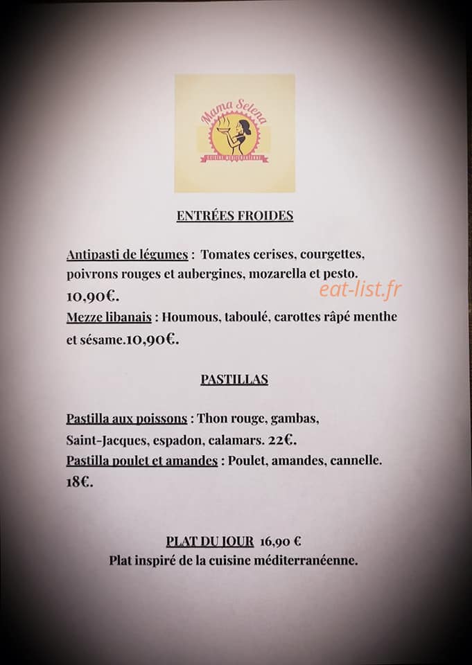 Chez Mama Selena — carte page 1