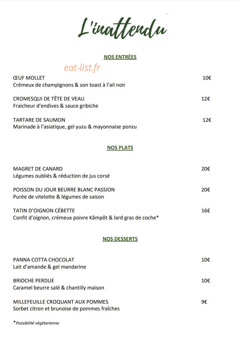 L'Inattendu — carte page 1