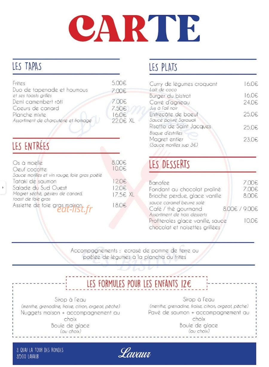 La Compagnie — carte page 1