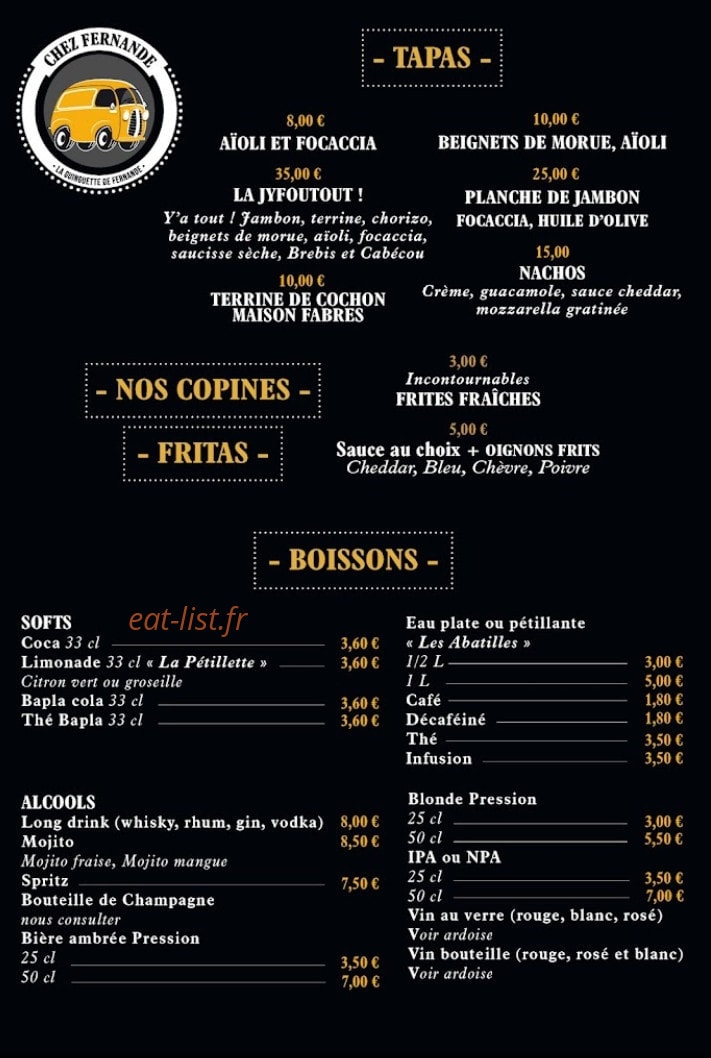 La Guinguette de Fernande — carte page 2