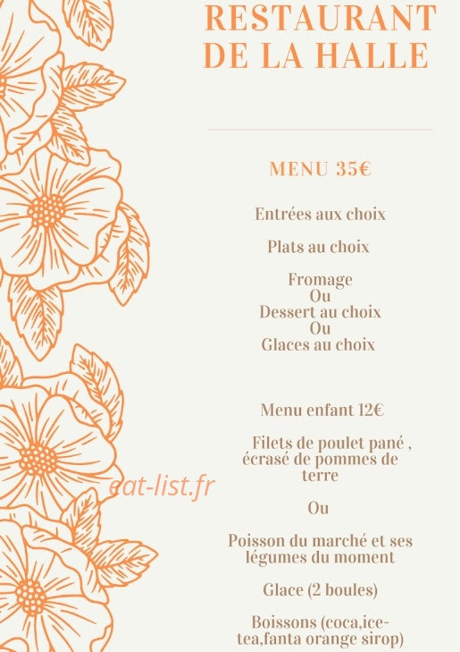 Le restaurant de la Halle — carte page 2
