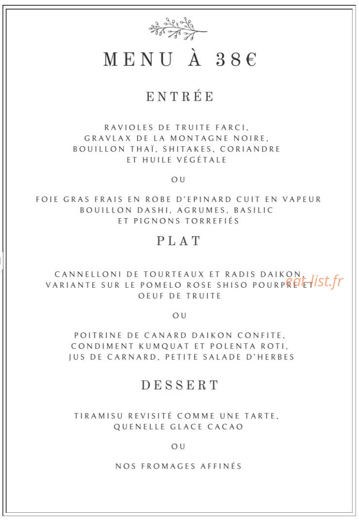 Ô2M Restaurant — carte page 4