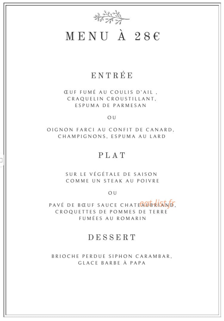 Ô2M Restaurant — carte page 5