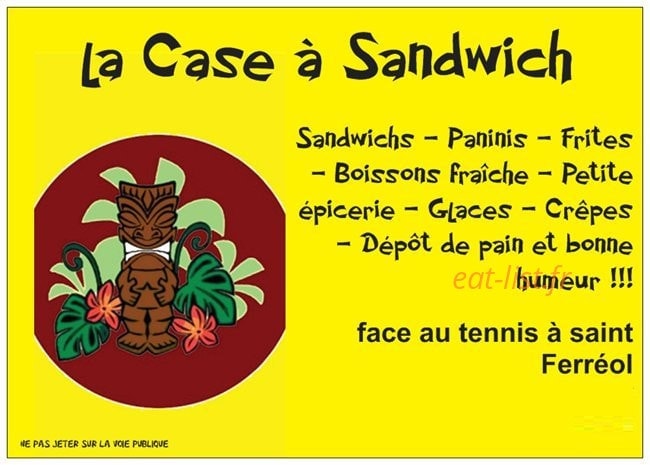 La Case à Sandwich — carte page 1