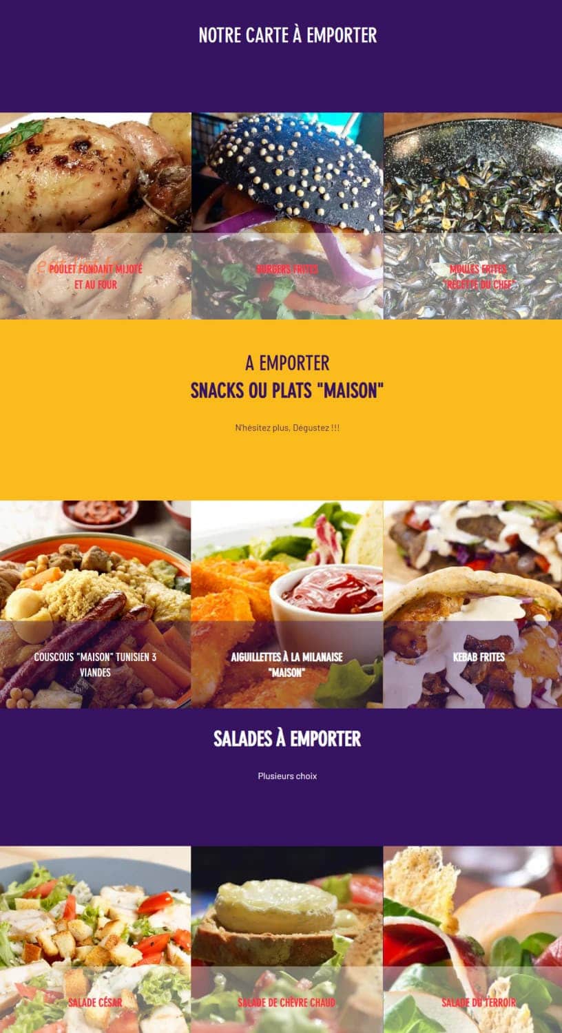 La Terrasse des Saveurs — carte page 1