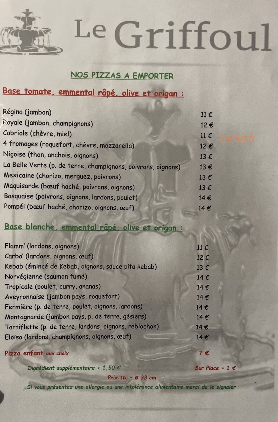 Le Griffoul — carte page 1