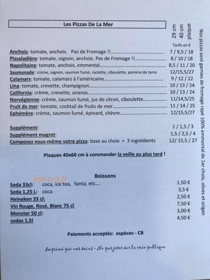 Pizza Vaness — carte page 3