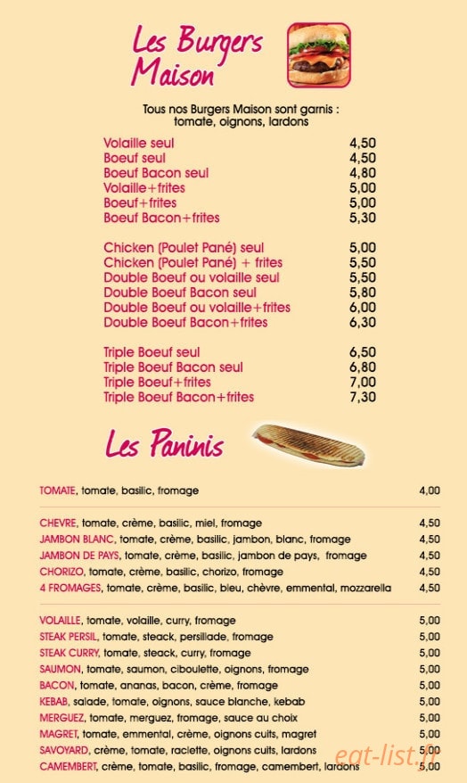 Roti Pizz — carte page 3