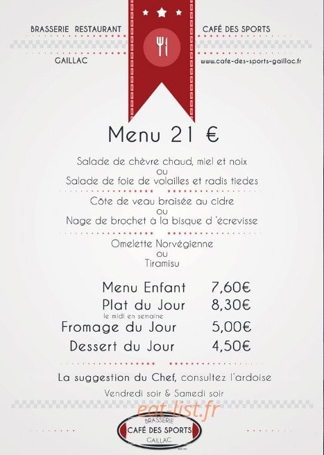 Café des Sports — carte page 2