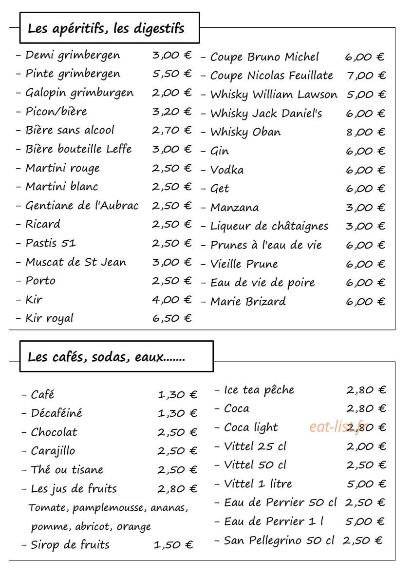 Chez Germaine — carte page 4