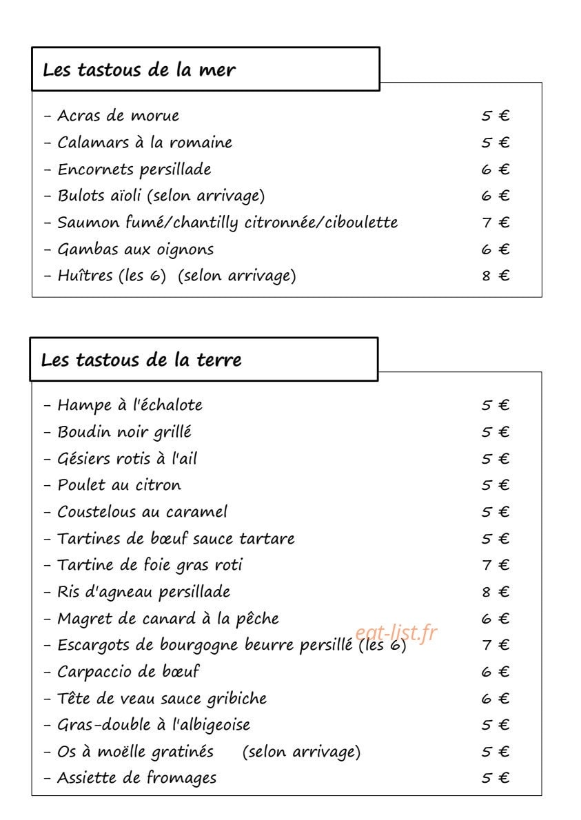 Chez Germaine — carte page 2