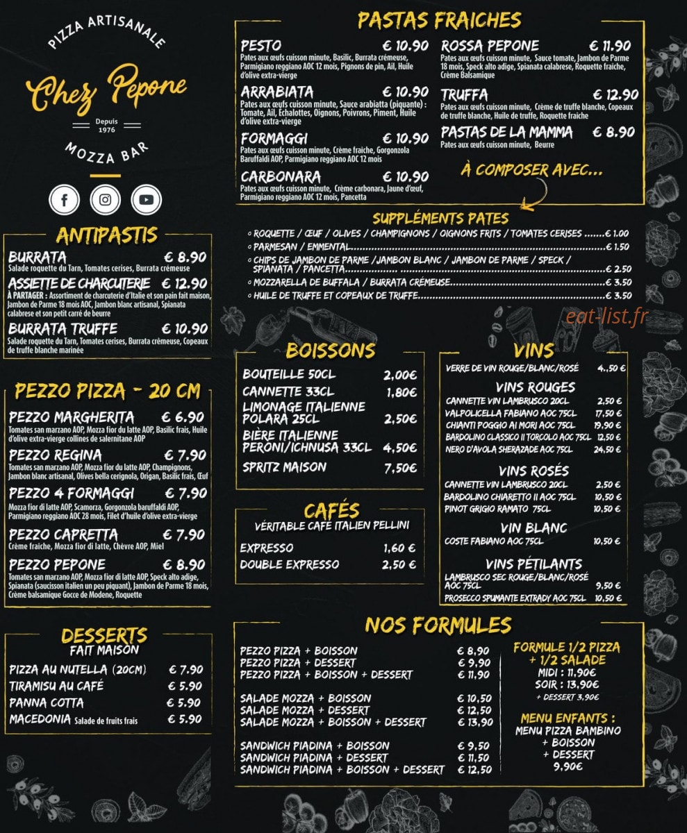 Chez Pepone — carte page 1