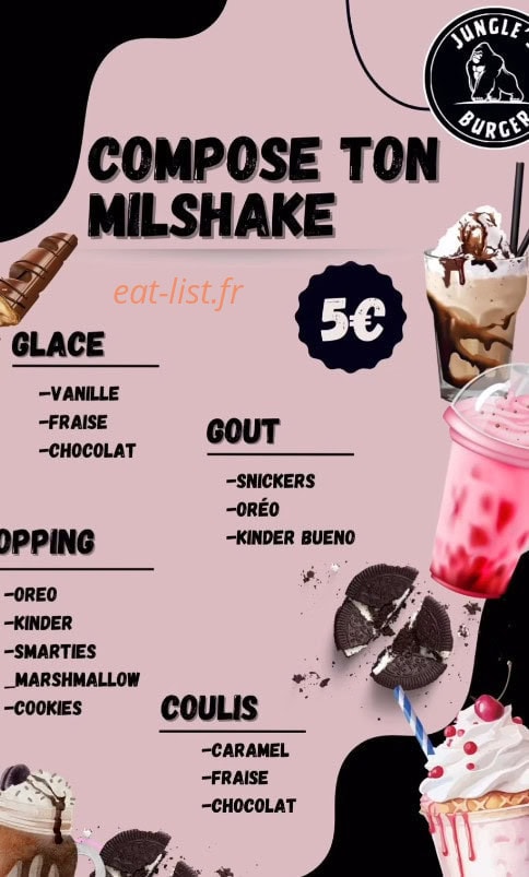 Jungles Burger — carte page 1