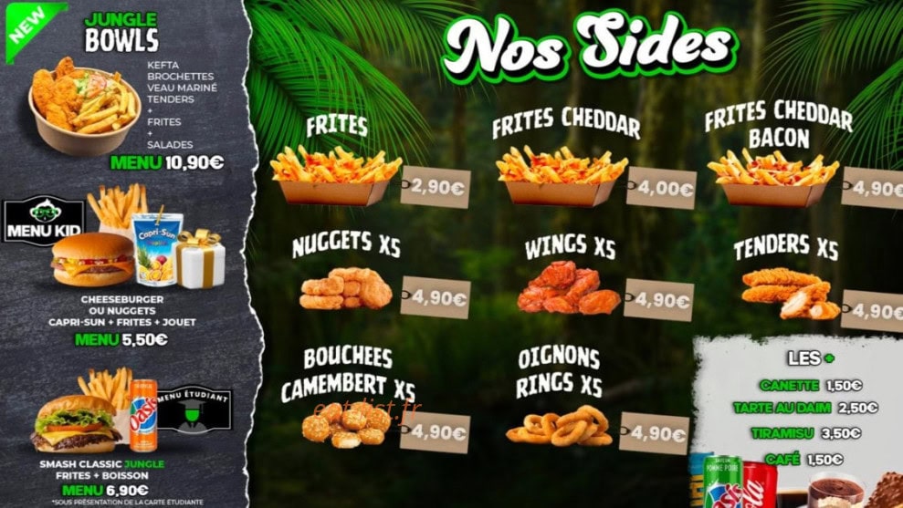 Jungles Burger — carte page 4