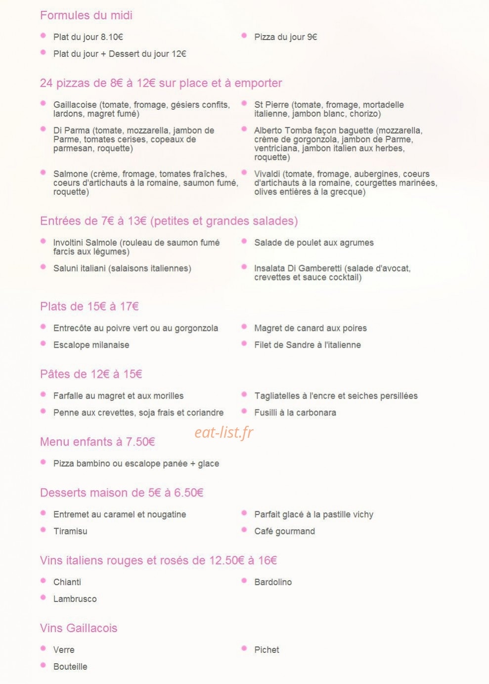 Le Saint Pierre — carte page 1