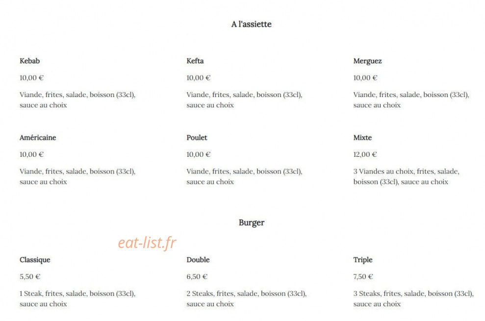 Les Saveurs de la Madeleine — carte page 2