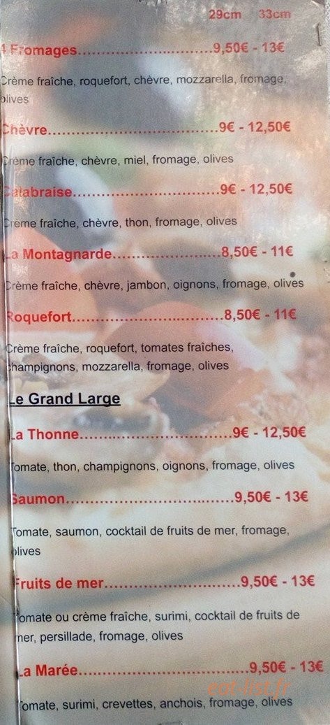 Pizzeria De La Madeleine — carte page 3