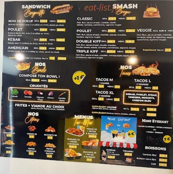 Smash & Food — carte page 1
