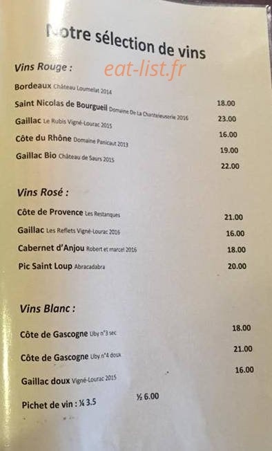 Auberge occitane — carte page 6