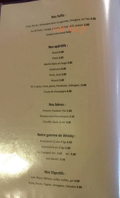 Auberge occitane — carte page 5