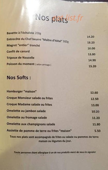 Auberge occitane — carte page 2