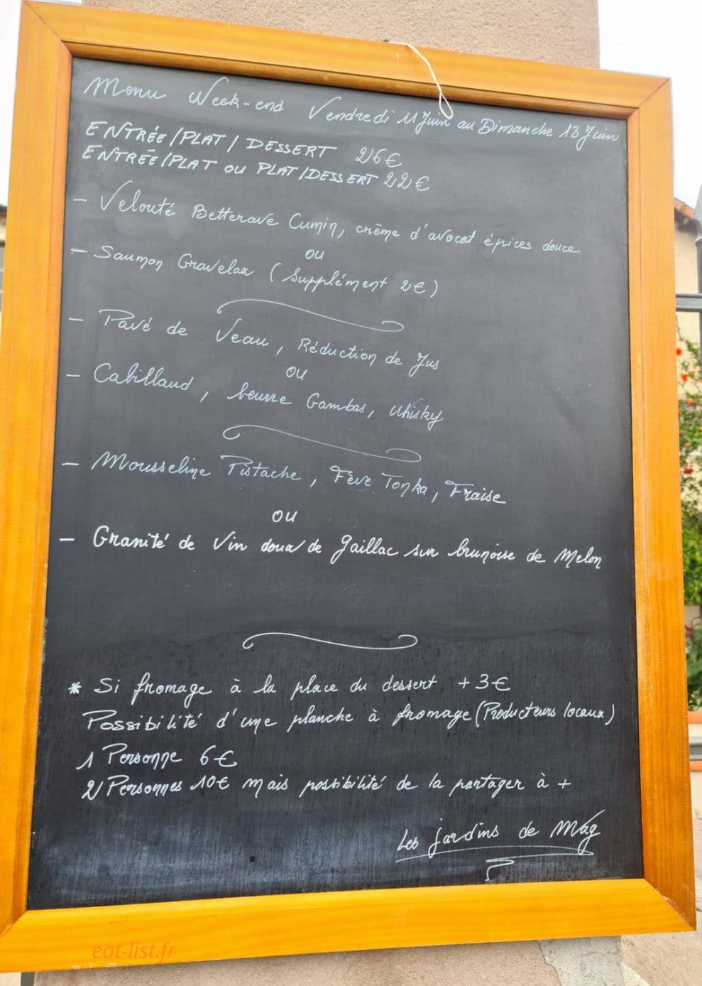 Les Jardins de Mag — carte page 1