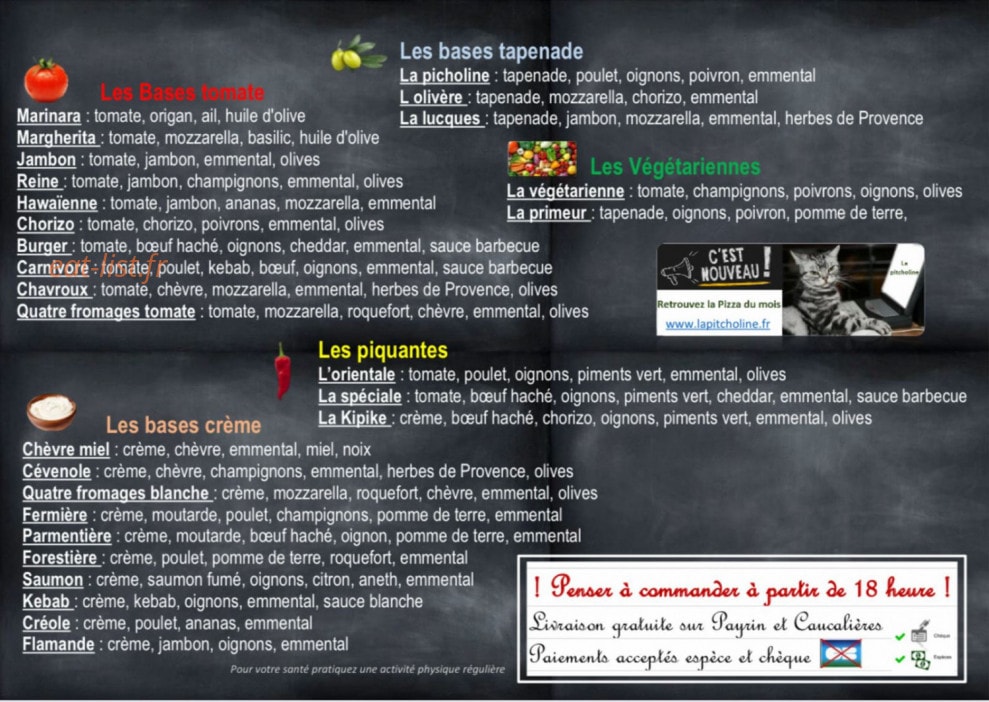 La pitcholine — carte page 1