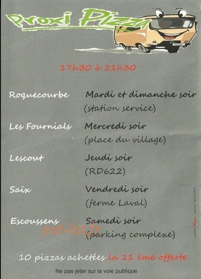 Proxi Pizza — carte page 4