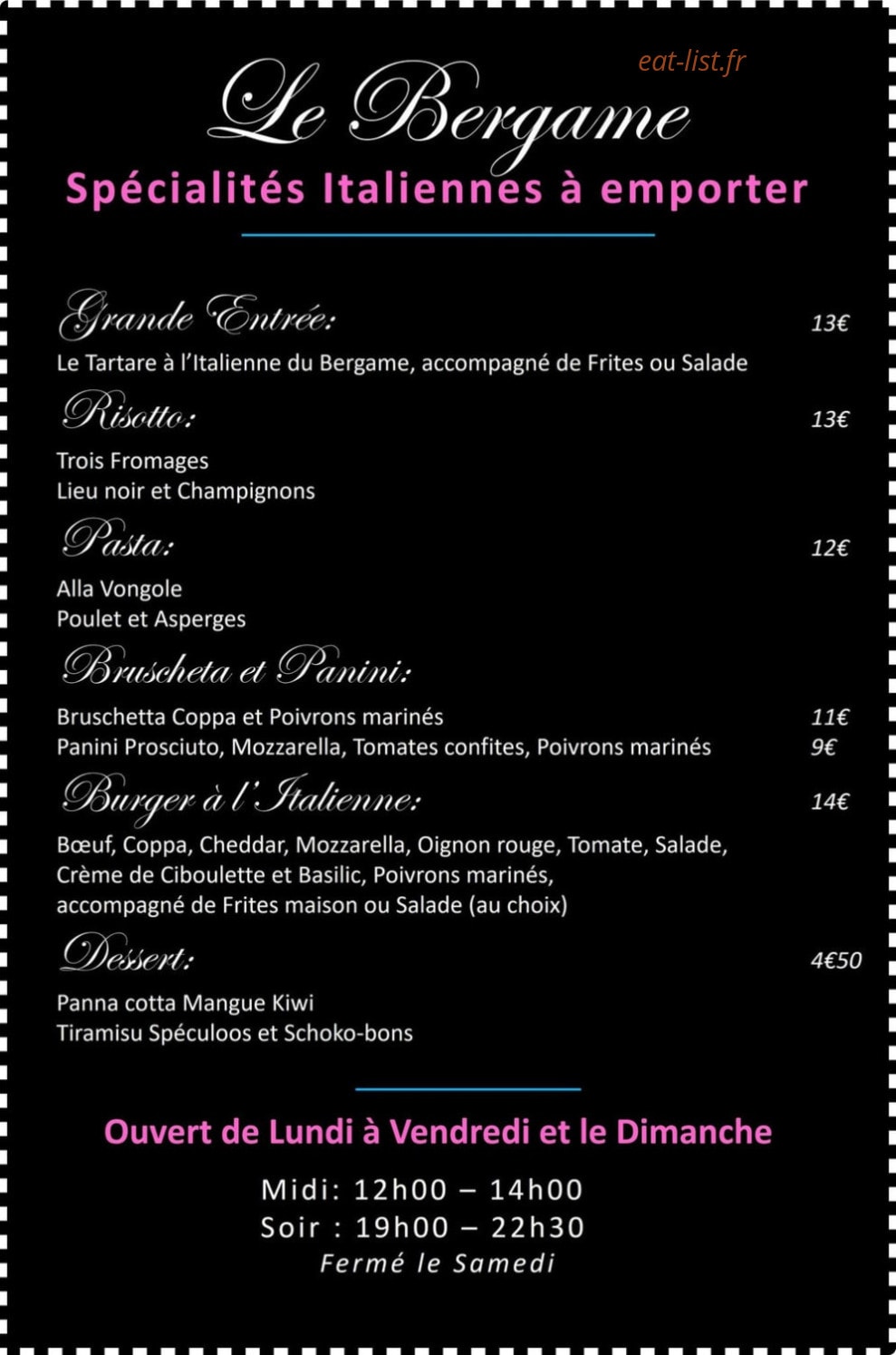 Le bergame — carte page 1