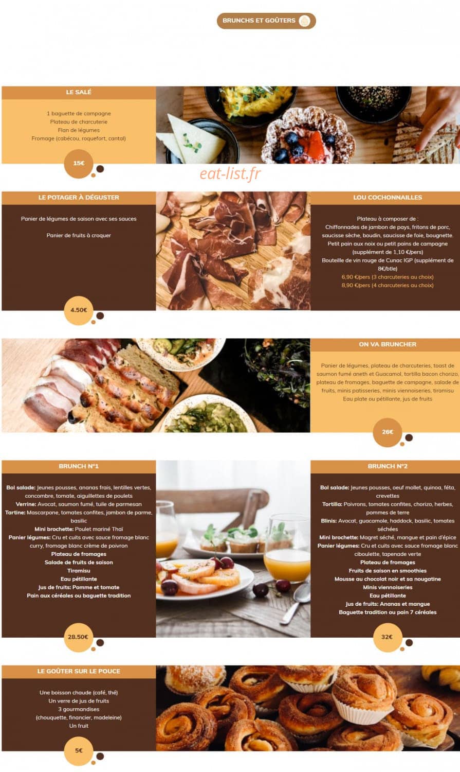 Les P’tits déjs de Marco — carte page 2