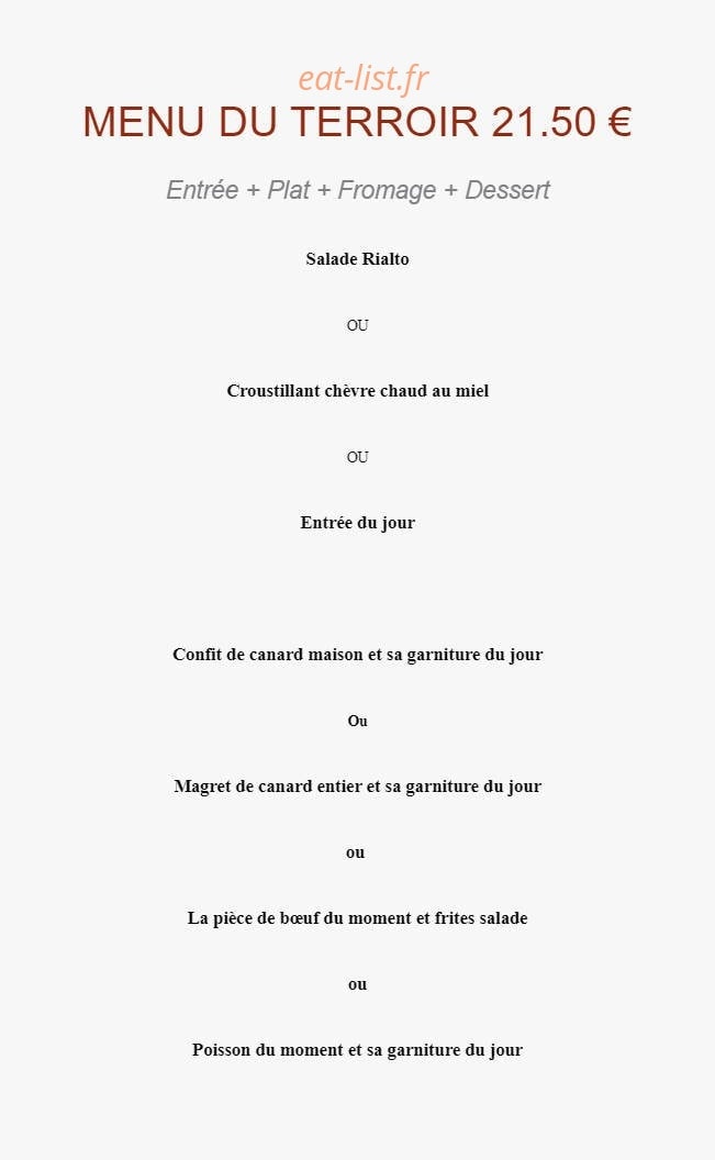 Le Rialto — carte page 1