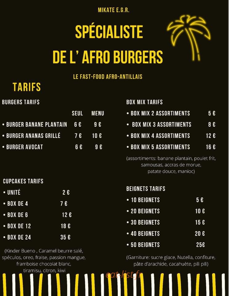Afro Burgers EGR — carte page 2
