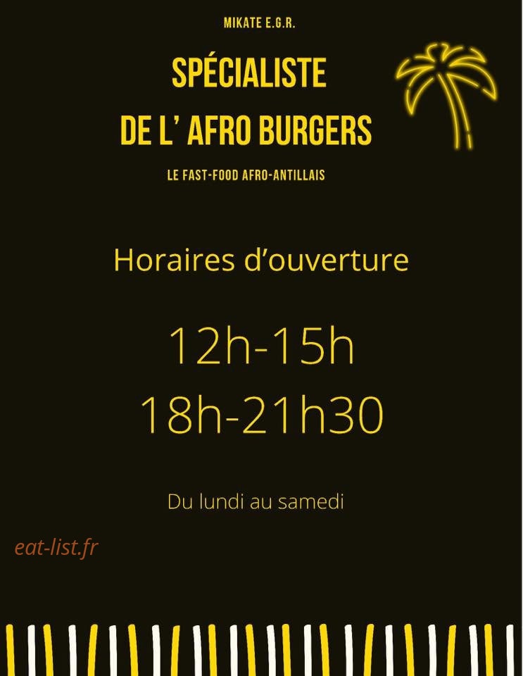 Afro Burgers EGR — carte page 1