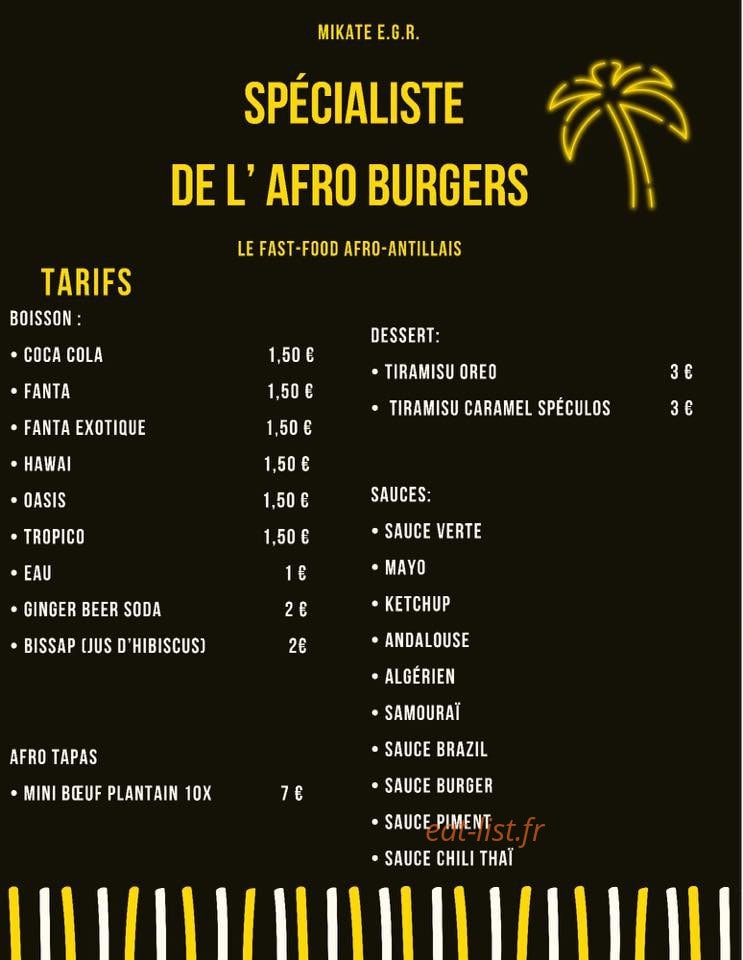 Afro Burgers EGR — carte page 3