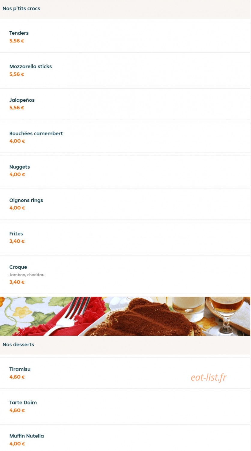 Big Burger — carte page 4